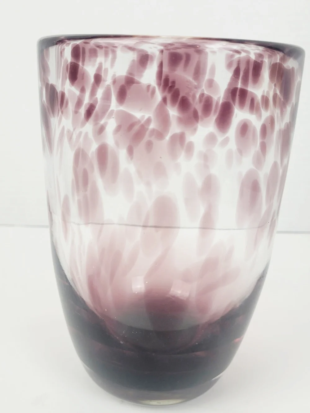 Tortoise Shell Pattern Hand Blown Art Glass Vase 7.5